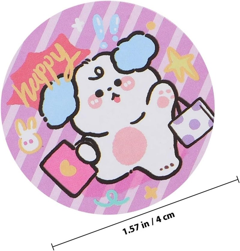 ULTECHNOVO 100 Sheets Cartoon Dog Sealing Stickers for Baking Packaging and Scrapbooking, Round Label Sticker Dots with Colorful Puppy Illustrations for Envelope Seals and Planner Decoration - Image 2