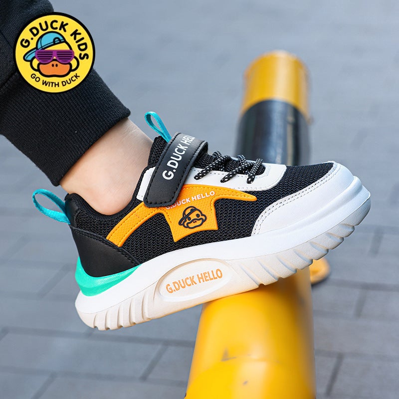 Little Yellow Duck Boys Shoes 2024 Soft Bottom Double Mesh Breathable Children'S Sneaker Non-Slip Girls Shoes - Image 2