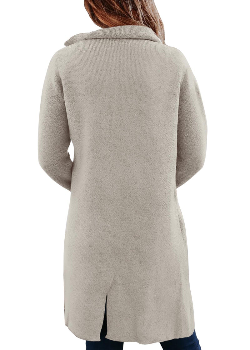 KIRUNDO Cardigan Sweaters for Women 2026 Fall Open Front Knit Sweater Jackets Business Casual Long Coatigan Winter Clothing(Grey, Medium) - Image 2