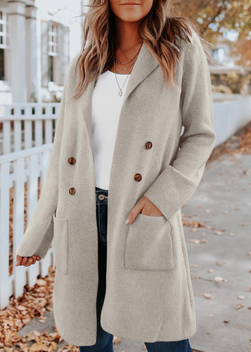 KIRUNDO Cardigan Sweaters for Women 2026 Fall Open Front Knit Sweater Jackets Business Casual Long Coatigan Winter Clothing(Grey, Medium) - Image 4