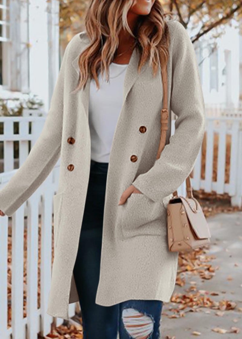 KIRUNDO Cardigan Sweaters for Women 2026 Fall Open Front Knit Sweater Jackets Business Casual Long Coatigan Winter Clothing(Grey, Medium) - Image 3