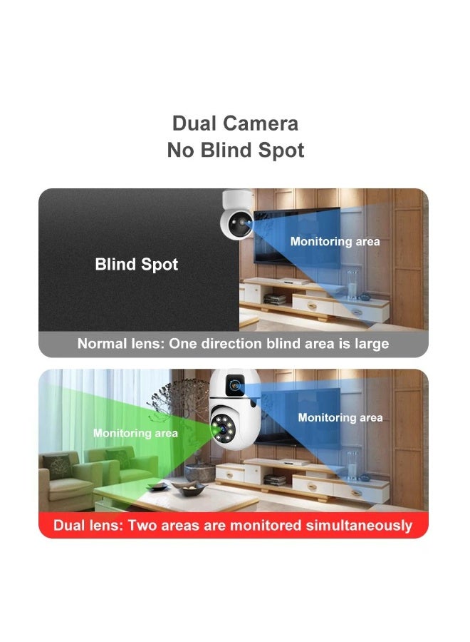 V380 Dual Lens CCTV Camera Bulb Light 360° Panoramic E27 Wireless WiFi Security Camera with Motion Detection, Voice Alarm, Two-Way Audio, Night Vision & Baby Monitor Smart Network Camera - Image 3
