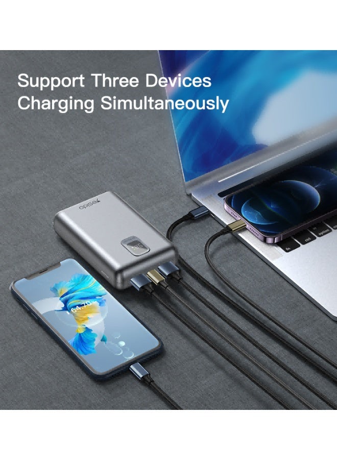 يسيدو باور بانك YP47 سعة 20000 مللي أمبير/ساعة، شحن سريع 22.5 واط، بتقنية PD، شاشة LED رقمية - Image 4