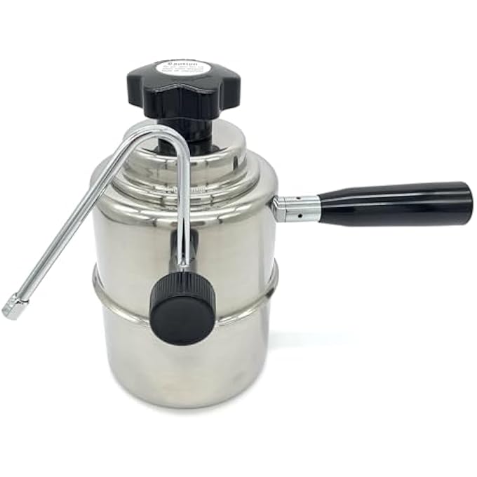 جهاز بخار الكابتشينو على الموقد من الفولاذ المقاوم للصدأ بسعة 32 أونصة مثالي لرغوة الكابتشينو واللاتيه وشاي تشاي مناسب للمخيمات والسفر - Image 4