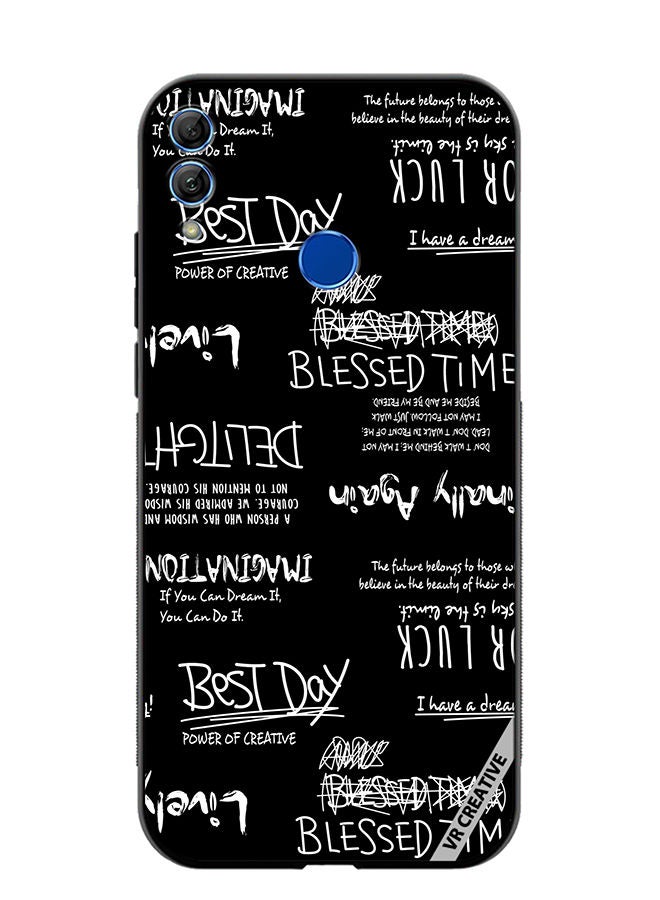 Protective Case Cover For Honor 10 Lite Allography And Lettering Black Design Multicolour