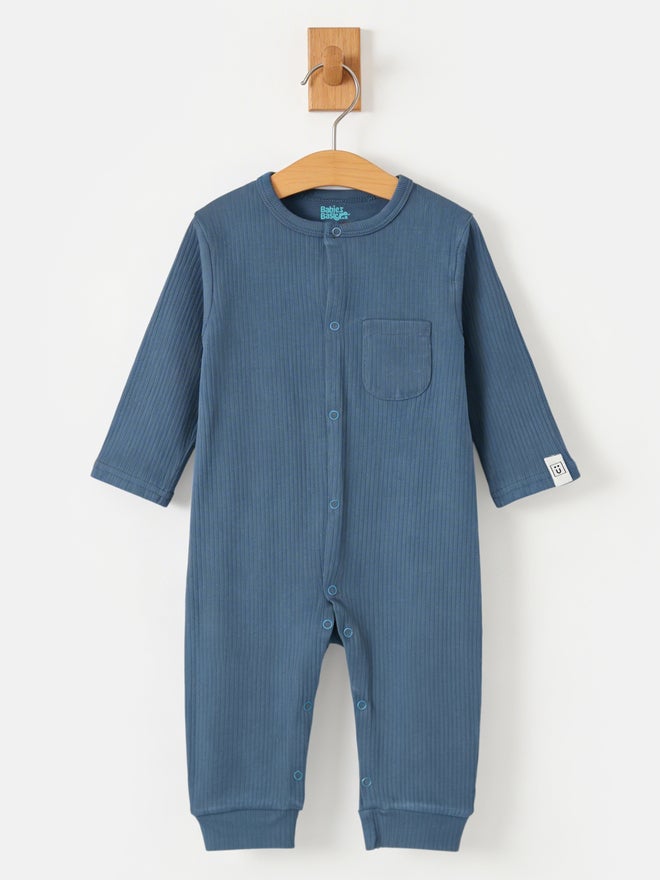 Babies Basic Premium Ribbed Cotton Sleepsuit Romper - Image 4