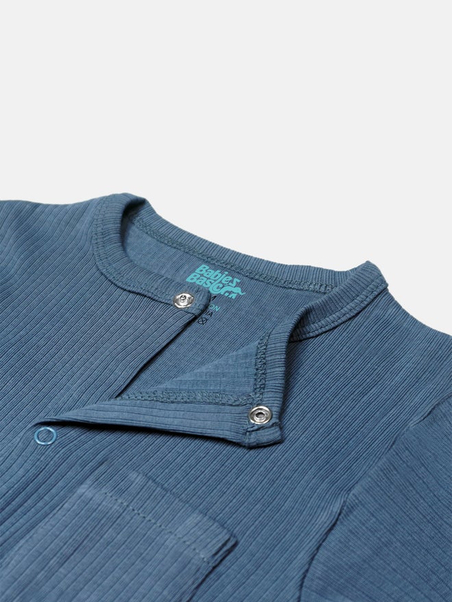 Babies Basic Premium Ribbed Cotton Sleepsuit Romper - Image 5