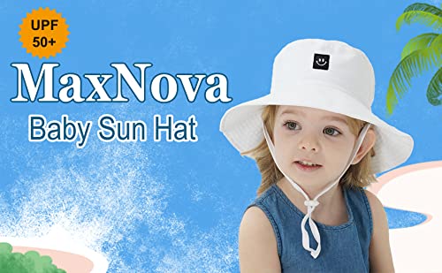 MaxNova قبعة شمسية للأطفال قبعة شاطئية للفتيات من 0-6 أشهر - Image 5