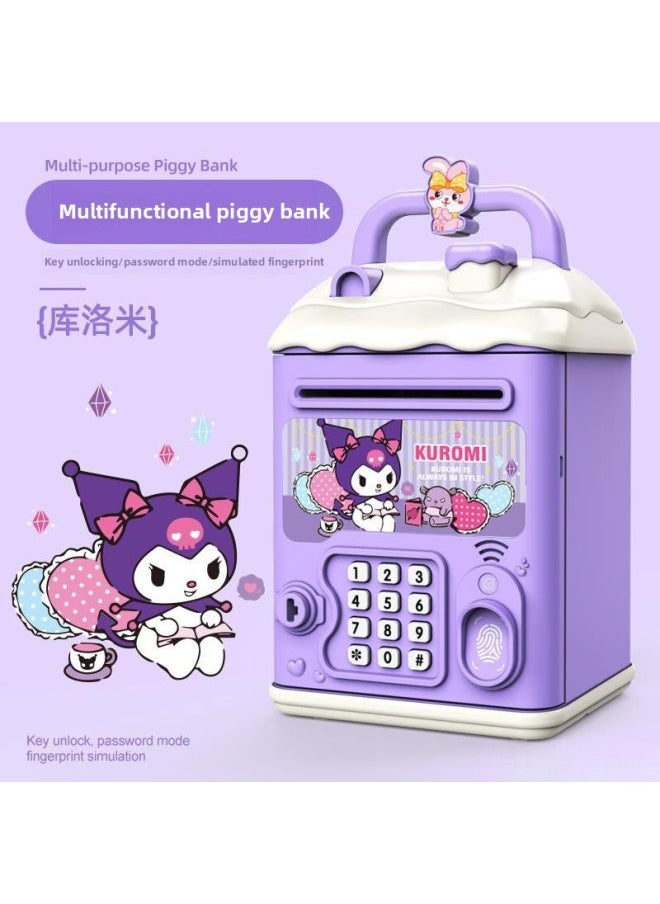 Generic - The Children's Girl's Kulomi Piggy Bank Can Be Accessed Only In And Out Of The Boy's Savings Password Box.-Colour:Strawberry Bear【key Unlock】⭐Password Fingerprint⭐Automatic Door Opening] Quick Recharge - Image 1