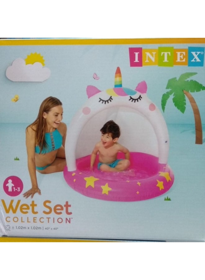 INTEX Inflatable Caticorn Kiddie Pool White and Pink 40 x 40 Inch 80142  - Image 5