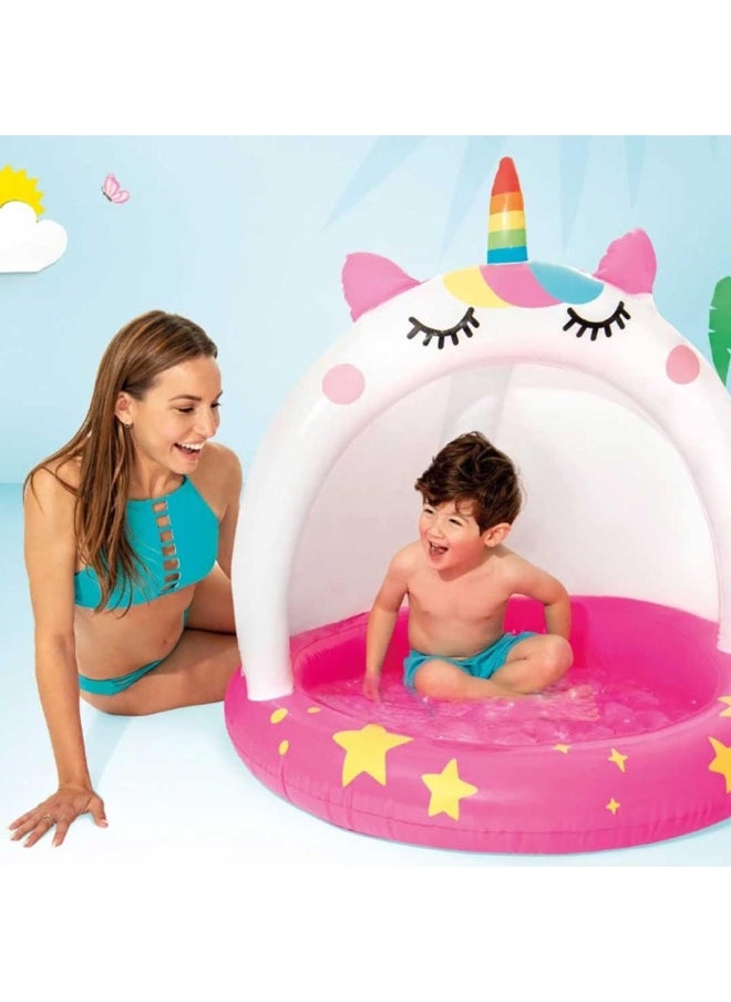 INTEX Inflatable Caticorn Kiddie Pool White and Pink 40 x 40 Inch 80142  - Image 2