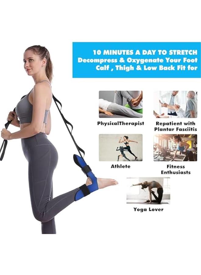 MOXO Foot and Calf StretcherStretching Strap, for   Plantar Fasciitis, Heel Spurs, Achilles Tendonitis, Leg Stretcher Ligament Stretching Belt, Yoga Foot Leg Stretch Strap - Image 3