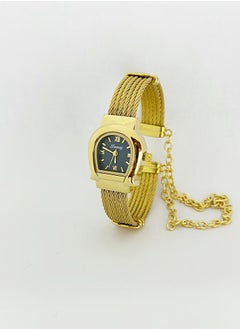 Gold bracelet with blue dial