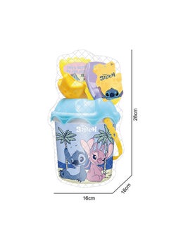 Disney Stitch Beach Bucket Set Of 6- Includes 2 Sand Shovels And 4 Beach Toys- Fun Summer Sand Toys For Boys And Girls  - Image 1