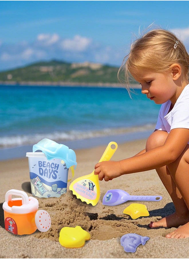 Disney Stitch Beach Bucket Set Of 6- Includes 2 Sand Shovels And 4 Beach Toys- Fun Summer Sand Toys For Boys And Girls  - Image 3