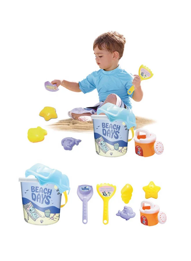 ديزني Stitch Beach Bucket Set Of 6- Includes 2 Sand Shovels And 4 Beach Toys- Fun Summer Sand Toys For Boys And Girls