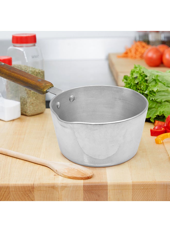 Raj Aluminium Wooden Handle Milk Pan, 15Cm, RKMP06, Tea Pan , Rice Pan , Sauce Pan , Coffee Pan Silver/Brown 15cm - Image 4