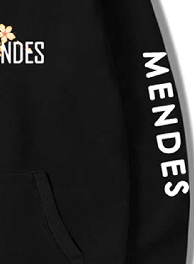 NIBEMINENT Shawn Mendes Printed Hoodie Black/White/Beige - Image 3