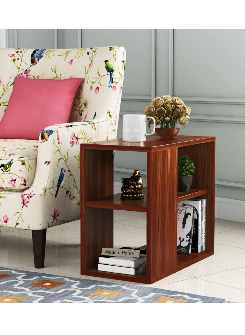 مودرن هوم طوالة جانبية وطاولة القهوة مع اماكن تخزين  - بني - Image 2