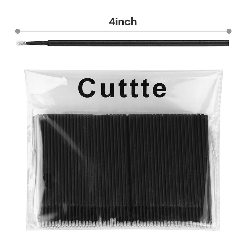 Cuttte 500PCS Disposable Micro Swabs for Eyelash Extension, Micro Applicators Eyelash Swabs for Makeup Application Black (Head Diameter: 2.0mm) - Image 2