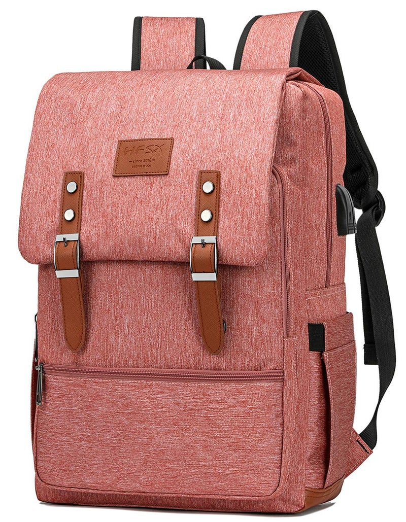 HFSX Vintage Backpack Men Women Business Travel Computer Backpack College Bookbag Stylish Water Resistant Vintage Backpack Fits 15.6 Inch Laptop - Image 1