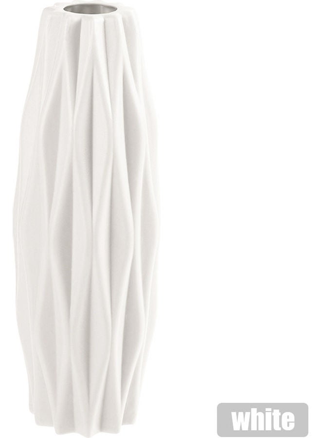 Beauenty Beautiful Shatter-Proof PP Flower Vase White 6 x 5 x 21cm  - Image 1