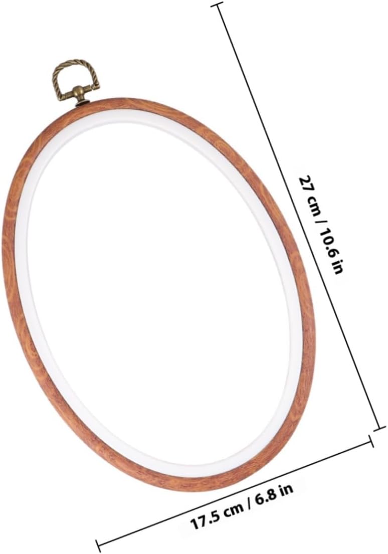 Adorainbow 3pcs 18x25cm Elliptical Embroidery Hoops Set Imitated Wood Cross Stitch Circles DIY Sewing Frame for Hand Embroidery and Quilting Craft - Image 2
