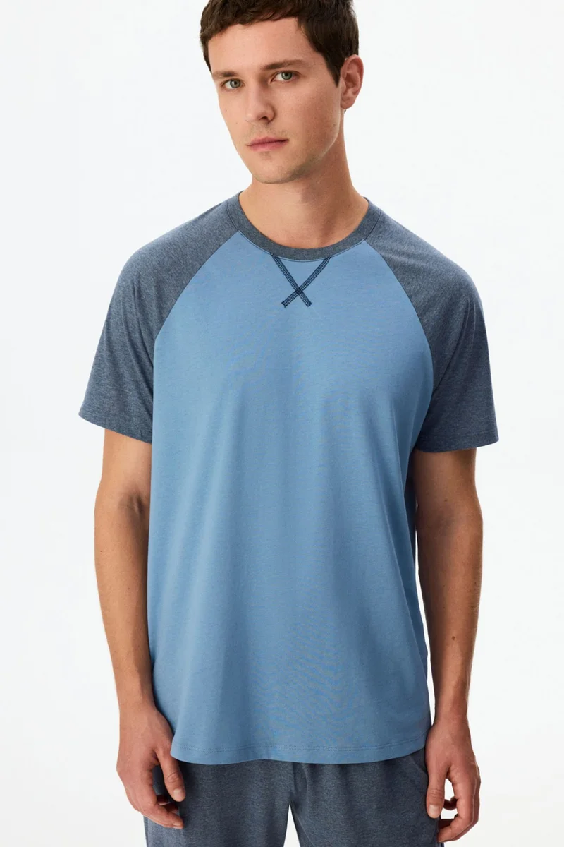بنتي PENTI Men's Tailored Pajama Set With Short Sleeves