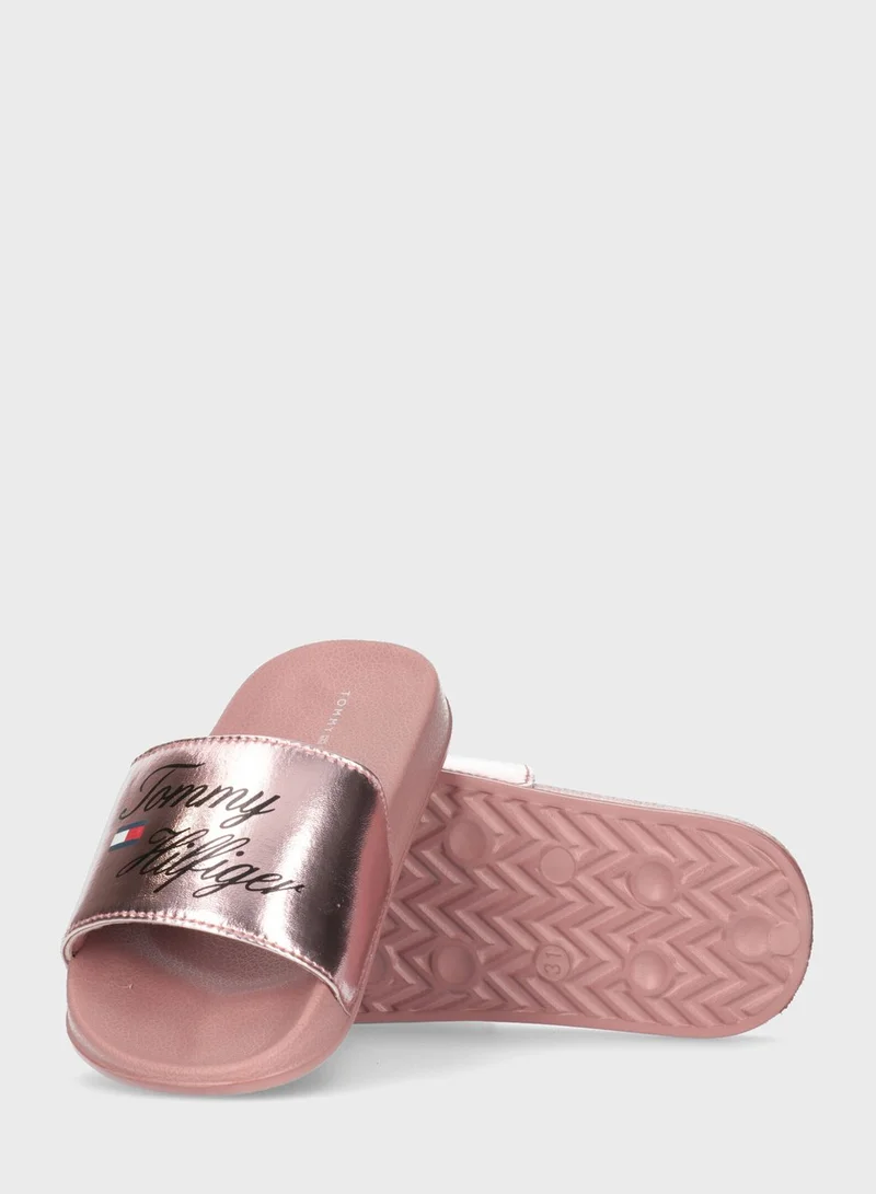 TOMMY HILFIGER Kids Logo Pool Slides