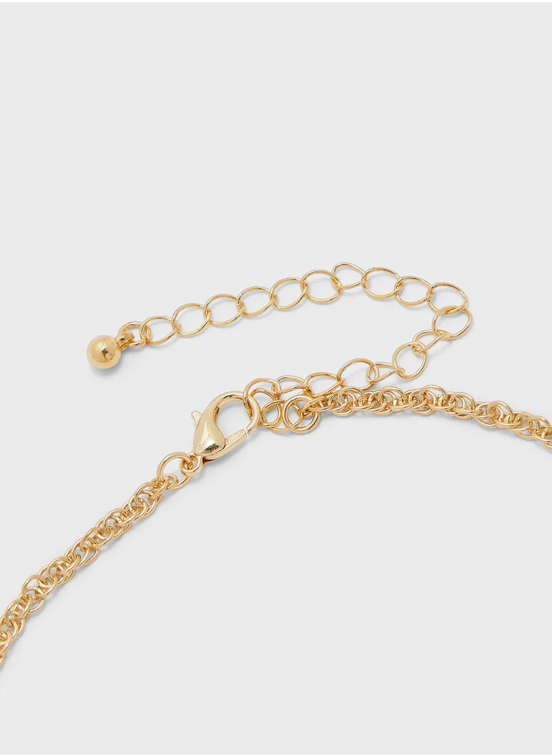 Khizana Diamante Arabic Design Pendant Necklace