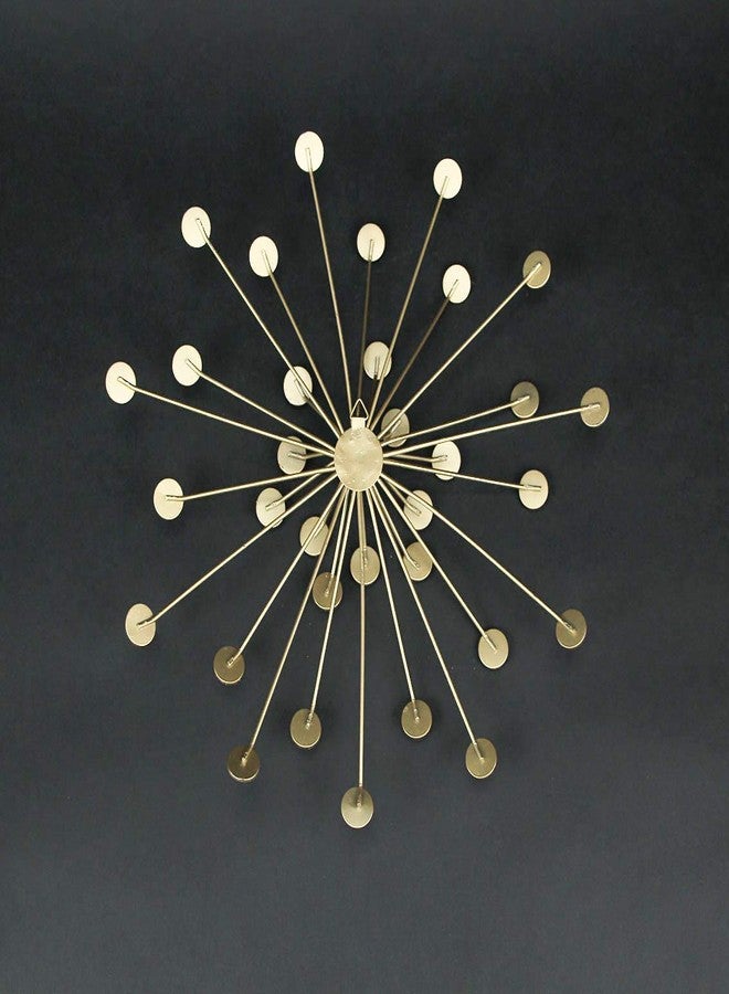 Things2Die4 Set of 3 Gold Finish Jeweled Metal Sunburst Wall Mounted Hanging Sculptures for Glamorous Mid Century Modern Home Decor - 12, 9.5, 8 Inches in Diameter - Image 3