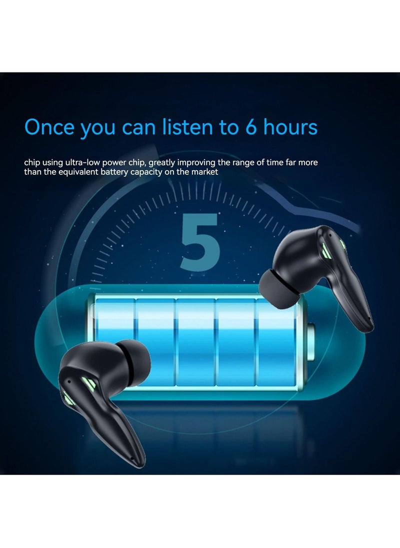 M4 TWS Wireless Gaming Earbuds,Bluetooth Deep Bass Low Latency Game Headphones with Cool LED light