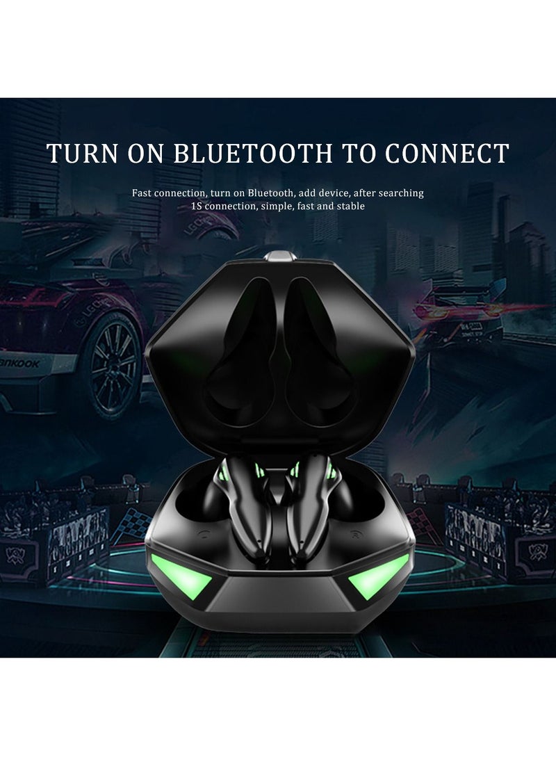M4 TWS Wireless Gaming Earbuds,Bluetooth Deep Bass Low Latency Game Headphones with Cool LED light