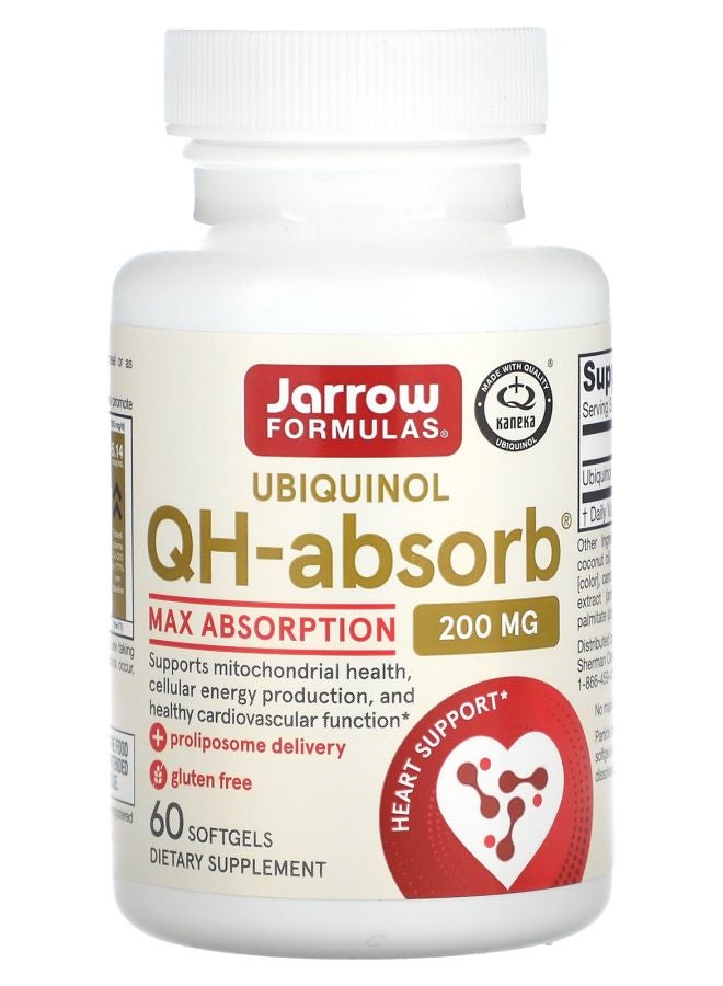 jarrow formulas Ubiquinol QH-Absorb Max Absorption 200 mg 60 Softgels