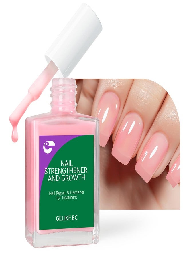 gelike ec Nail Repair Protein for Thin Nails: Gelike EC 6 in 1 Natural Nail Strengthener Hardener Extra Strong and Growth - Long Lasting Polish and Fast Dry for Damaged Weak Splitting Treatment（(Pink 15ml) - Image 1
