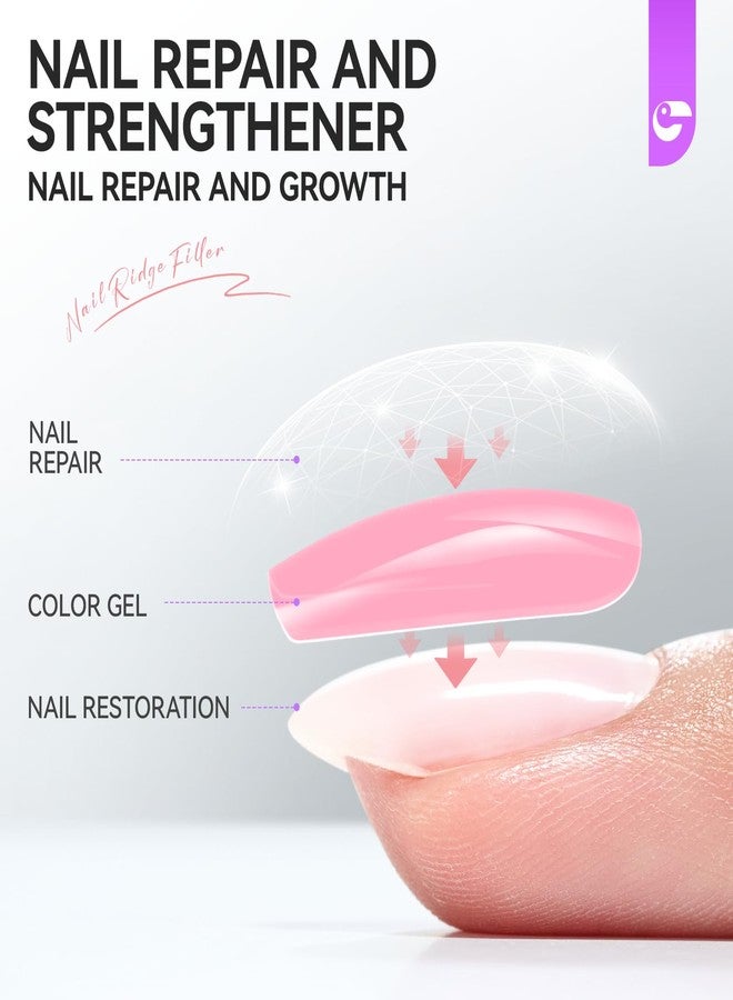 gelike ec Nail Repair Protein for Thin Nails: Gelike EC 6 in 1 Natural Nail Strengthener Hardener Extra Strong and Growth - Long Lasting Polish and Fast Dry for Damaged Weak Splitting Treatment（(Pink 15ml) - Image 5