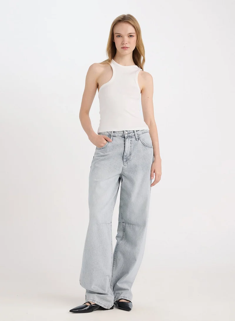 DeFacto Fitted Asymmetric Ribbed Tank Top