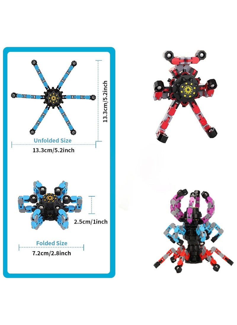 ELIKLIV - 【3-piece set】ABS material cool deforming top toy, can be transformed like a magical spinning top robot, luminous decompression sensory toys, suitable for children and adults, is a creative gift and a good thing to release stress, both interesting. - Image 1