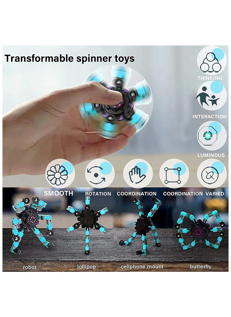 ELIKLIV - 【3-piece set】ABS material cool deforming top toy, can be transformed like a magical spinning top robot, luminous decompression sensory toys, suitable for children and adults, is a creative gift and a good thing to release stress, both interesting. - Image 1