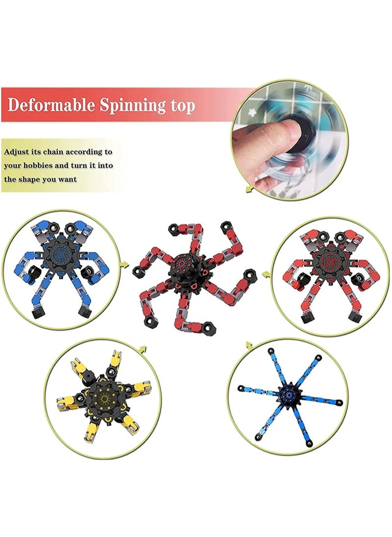 ELIKLIV - 【3-piece set】ABS material cool deforming top toy, can be transformed like a magical spinning top robot, luminous decompression sensory toys, suitable for children and adults, is a creative gift and a good thing to release stress, both interesting. - Image 1