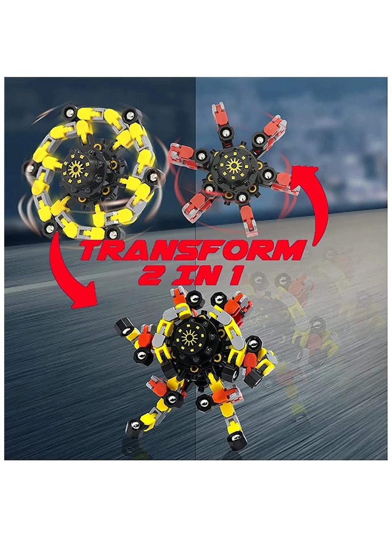 ELIKLIV - 【3-piece set】ABS material cool deforming top toy, can be transformed like a magical spinning top robot, luminous decompression sensory toys, suitable for children and adults, is a creative gift and a good thing to release stress, both interesting. - Image 1