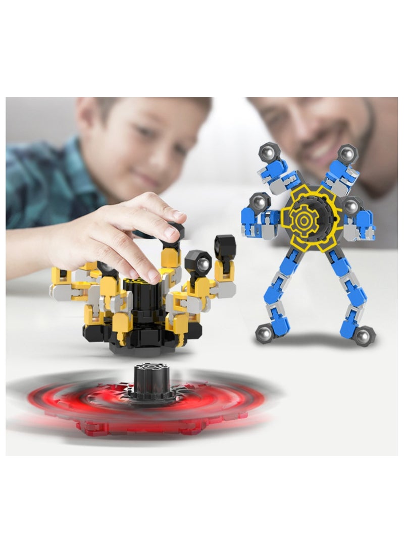 ELIKLIV - 【3-piece set】ABS material cool deforming top toy, can be transformed like a magical spinning top robot, luminous decompression sensory toys, suitable for children and adults, is a creative gift and a good thing to release stress, both interesting. - Image 1