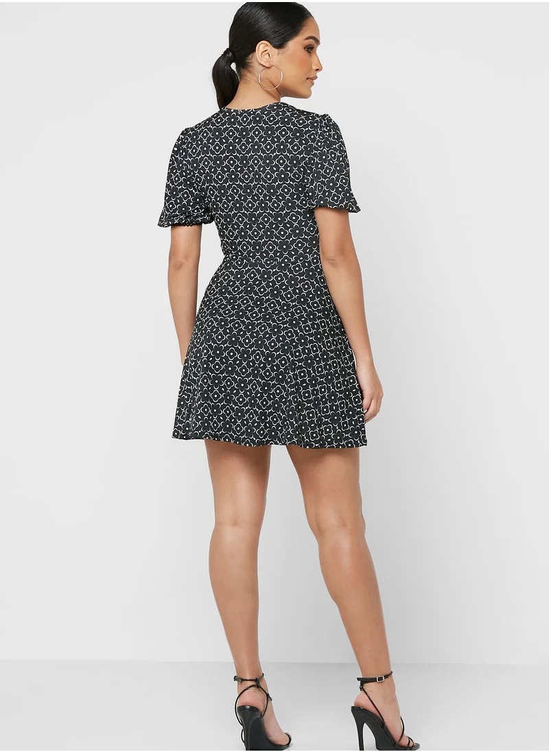 DOROTHY PERKINS Lace Trim Floral Print Dress