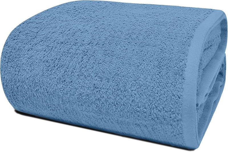 Riverside Pack of 1 Jumbo Bath Sheet 40 x 80 Inches - Extra Large Bath Towel, Super Soft & Highly Absorbent, 100% Cotton Quick Dry, Perfect to Wrap Yourself in - Medium Blue - Image 1