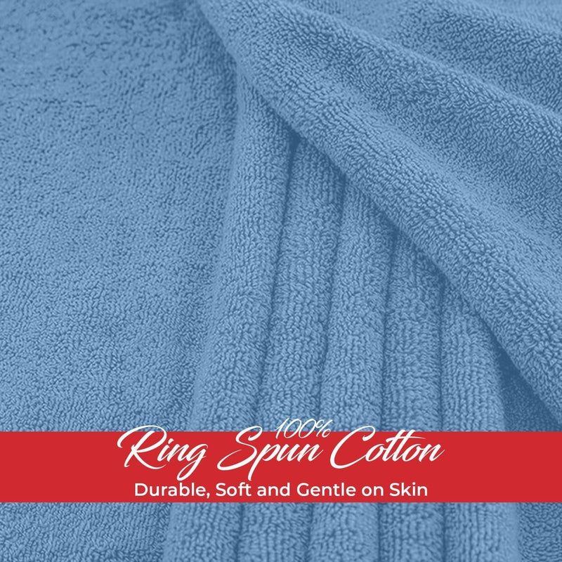 Riverside Pack of 1 Jumbo Bath Sheet 40 x 80 Inches - Extra Large Bath Towel, Super Soft & Highly Absorbent, 100% Cotton Quick Dry, Perfect to Wrap Yourself in - Medium Blue - Image 4