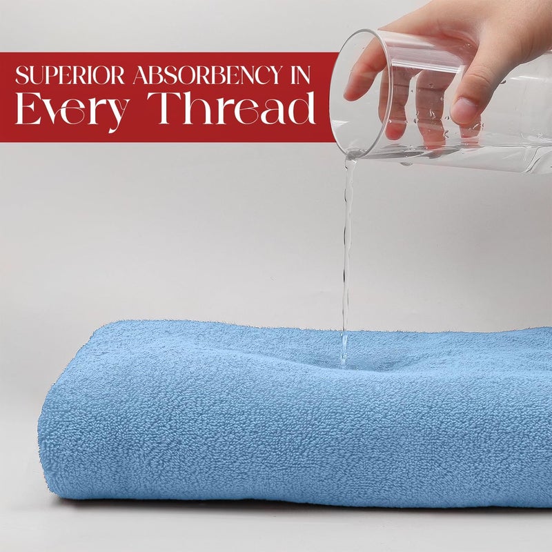 Riverside Pack of 1 Jumbo Bath Sheet 40 x 80 Inches - Extra Large Bath Towel, Super Soft & Highly Absorbent, 100% Cotton Quick Dry, Perfect to Wrap Yourself in - Medium Blue - Image 3