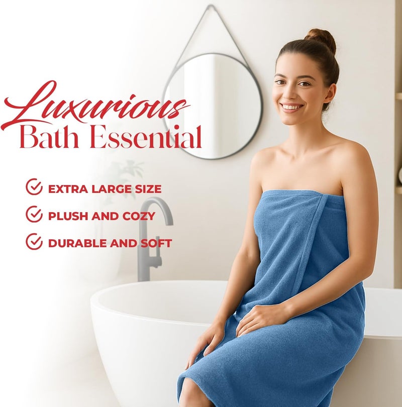 Riverside Pack of 1 Jumbo Bath Sheet 40 x 80 Inches - Extra Large Bath Towel, Super Soft & Highly Absorbent, 100% Cotton Quick Dry, Perfect to Wrap Yourself in - Medium Blue - Image 5