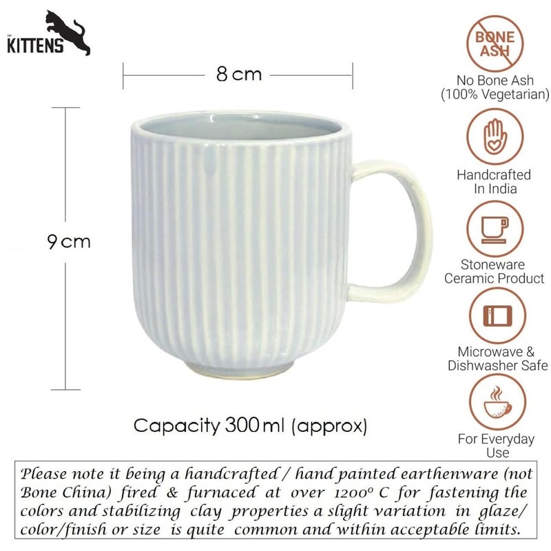 KITTENS Line Pattern Large Coffee Mug Pastel Multicolor 300 ml Set of 2 - Image 5