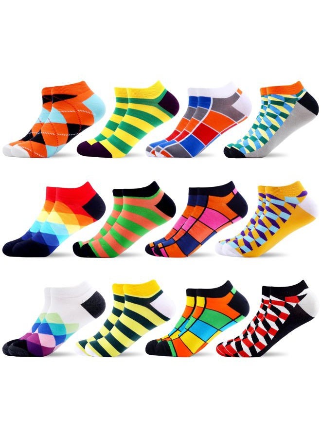 WeciBor Men's Dress Cool Colorful Fancy Novelty Funny Casual Combed Cotton Ankle Socks Pack (B052-20) - Image 1