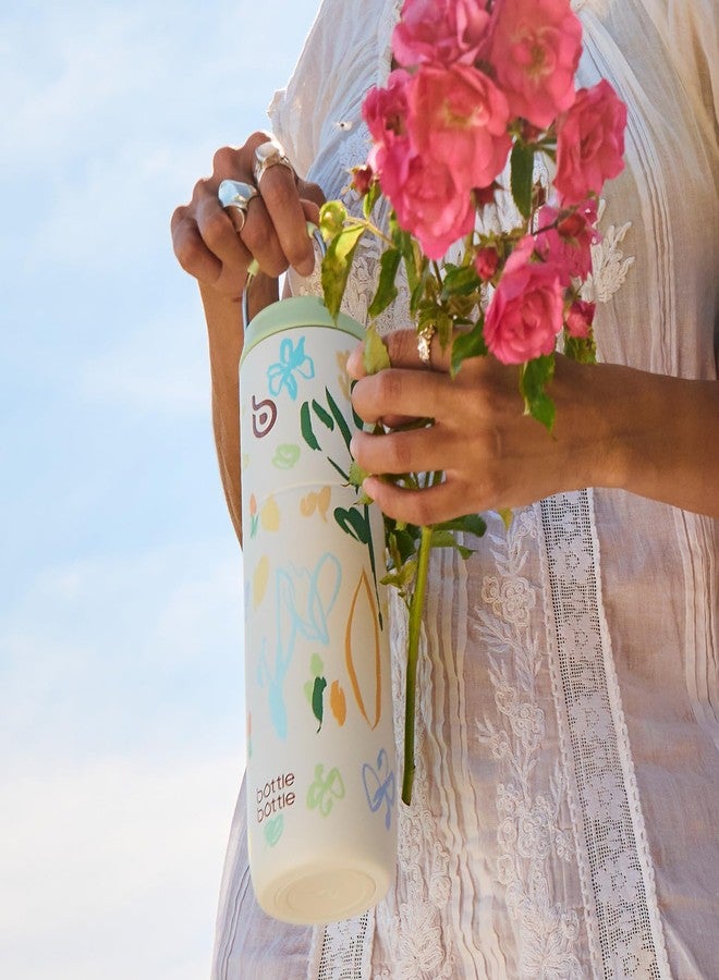 Bottle Bottle Stainless Steel Water Bottle 700ml with Straw and Lid Sports Insulated Metal Water Bottles with Handle(Eden Grove) - Image 5